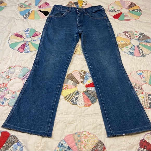 90s Wrangler jeans 935NAV raw hem 33x26.5 - Picture 6 of 12